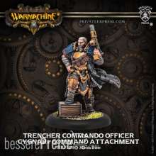 Warmachine PIP31138 - Trencher Commando Officer - Cygnar Command Attachment (resin/metal)