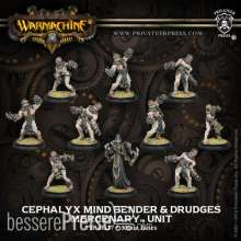 Warmachine PIP41117 - Mercenary Cephalyx Mind Bender & Drudges Unit (10) (plastic)