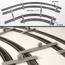 Proses PPT-HO-MK - Parallelgleislehreset für Märklin K-Gleis - 2 x 129,3 mm und 4 x 64,6 mm