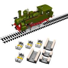 Proses PRR-M-04 - Set mit 4 Stück HO/OO Rollböcke + Reinigungsfilze für Märklin