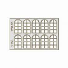 Proses PW-007 - 10 Stk. Sprossen-Bogenfenster 19 x 35 mm, 8-Scheiben H0/00