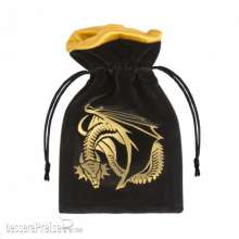 Q-Workshop QWSBDRA121 - Dragon Black & golden Velour Dice Bag