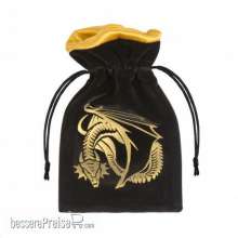 Q-Workshop QWSBDRA201 - Dragon Black & golden Velour Dice Bag