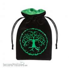 Q-Workshop QWSBFOR202 - Forest Black & green Velour Dice Bag