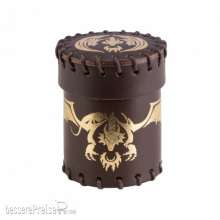 Q-Workshop QWSCFDR102 - Flying Dragon Brown & golden Leather Dice Cup