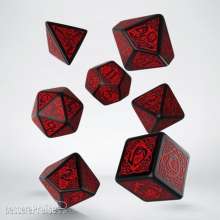 Q-Workshop QWSSCER06 - Celtic 3D Revised Black & red Dice Set (7)