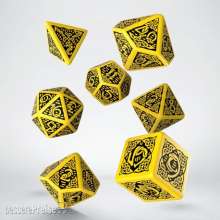 Q-Workshop QWSSCER13 - Celtic 3D Revised Yellow & black Dice Set (7)