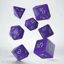 Q-Workshop QWSSCLR76 - Classic Runic Purple & green Dice Set (7)