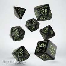 Q-Workshop QWSSCTH07 - Call of Cthulhu Dice Black & glow-in-the-dark Dice Set