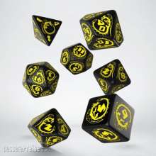 Q-Workshop QWSSDRA07 - Dragons Black & yellow Dice Set (7)