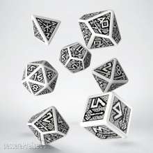 Q-Workshop QWSSDWA02 - Dwarven White & black Dice Set (7)