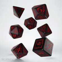 Q-Workshop QWSSELV06 - Elvish Black & red Dice Set (7)