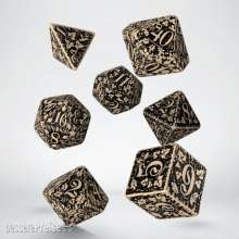 Q-Workshop QWSSFOR18 - Forest 3D Beige & black Dice Set (7)