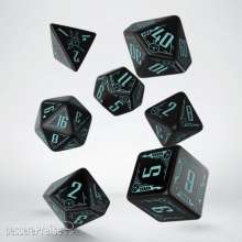 Q-Workshop QWSSGAL67 - Galactic Black & blue Dice Set (7)