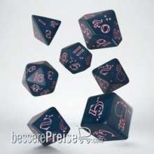 Q-Workshop QWSSLLA01 - Sparkling Llama Dice Set (Glittering dark blue & pink)