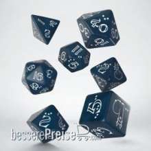 Q-Workshop QWSSLLA03 - Shimmering Llama Dice Set (Glittering dark blue & white)