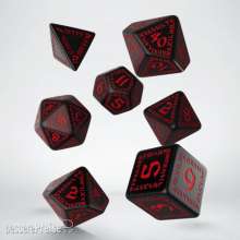 Q-Workshop QWSSRUN06 - Runic Black & red Dice Set (7)