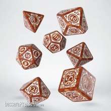 Q-Workshop QWSSSTC03 - Steampunk Clockwork Caramel & White Dice Set