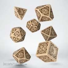 Q-Workshop QWSSSTC04 - Steampunk Clockwork Beige & brown Dice Set