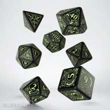 Q-Workshop QWSSSTE19 - Steampunk Black & glow-in-the-dark Dice Set (7)