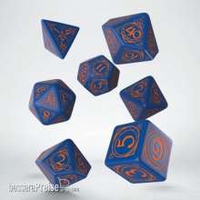 Q-Workshop QWSSWIZ01 - Wizard Dark-blue & orange Dice Set