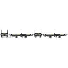 REE Modeles VM-035 - Set de 2 Flat Wagon (Tree trunk transport), Grey / Black steel, CFD Htv 6575 & Htv 6576