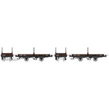 REE Modeles VM-037 - Set de 2 Flat Wagon (Tree trunk transport), Brown, CFC Htv 6663 & Htv 6672