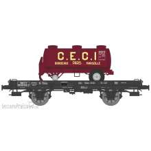 REE Modeles WB-644 - UFR Simple black, spoked wheels N°597034 + Tank trailer « CECI » Era III