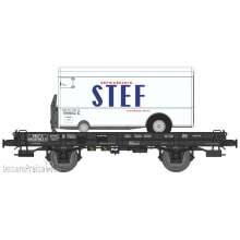 REE Modeles WB-651 - UFR Simple black, plain wheels N°597893 + Refrigerator Trailer « STEF » Era III