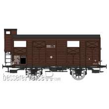 REE Modeles WB-699 - PLM 20 T Closed Wagon brown, N° KKwf 145293 with brakesman home, SNCF Era III A