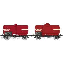 REE Modeles WB-714 - Set de 2 citernes ADAMS, Red, black frame, SNCF Era III