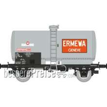 REE Modeles WB-721 - Tank Wagon ERMWA GENEVE, Grey, black frame, SNCF Era IV