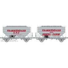 REE Modeles WB-729 - Set of 2 Grain wagons Transcéréales ESMERY-CARON & CTC, grey, Era IV