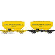 REE Modeles WB-732 - Set of 2 Grain wagons « GRANDS MOULINS DE COUTRAS », yellow, Era IV