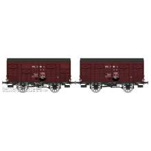 REE Modeles WB-735 - Set of 2 Vegetables wagons 14 T PLM red Sideros, N° Fa 35139 & Fa 35327, PLM Era II