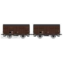 REE Modeles WB-737 - Set of 2 Vegetables wagons 14 T PLM brown wagon 540, N° Fa 35203 & Fa 35278, SNCF Era III A