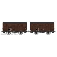 REE Modeles WB-739 - Set of 2 Vegetables wagons 14 T PLM brown wagon 540, N° F 234497 & N° F 234503, SNCF Era III B