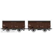 REE Modeles WB-747 - Set of 2 Vegetables wagons 1936 rebuilt PLM, N° E 209483 & E 209480, brown 540 SNCF Era III B