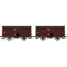 REE Modeles WB-757 - Set of 2 Vegetables wagons 10 T PLM, red Sideros, N° HP 1245 & HP 982, PLM Era II