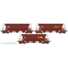 REE Modeles WB-803 - Set of 3 Hopper Wagons F70 Facs « STVA SWG Mallet » SNCF Era V-VI