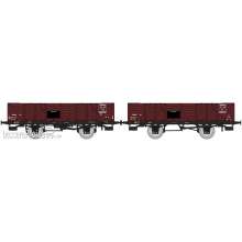 REE Modeles WB-814 - Set of 2 PLM Gondola 4 doors, wood, sideros red, TTw 225032 et TT 225471 PLM Era II