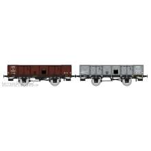 REE Modeles WB-817 - Set of 2 PLM Gondola 4 doors, steel, brown 530 and grey PLM, TTw 225503 & TT 225692 PLM Era II