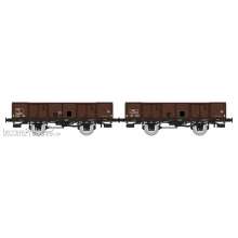 REE Modeles WB-822 - Set of 2 PLM Gondola 4 doors, brown 540, Tw 842478 Tw 843074 SNCF Era III B