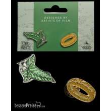 Weta Workshop WETA862402865 - Herr der Ringe Ansteck-Pin Doppelpack Elfen Leaf & One Ring