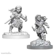 Wizkids WIZ90403 - D&D Nolzur´s Marvelous Miniatures Miniaturen unbemalt 2er-Pack Halfling Rogue Female