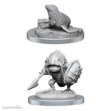 Wizkids WIZ90418 - D&D Nolzur´s Marvelous Miniatures Miniaturen unbemalt 2er-Pack Locathah & Seal