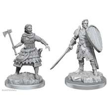 Wizkids WIZ90639 - D&D Nolzur´s Marvelous Miniatures Miniaturen unbemalt 2er-Pack Human Fighters