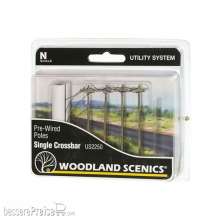 Woodland Scenics WUS2250 - N Wired Poles Single Crossbar