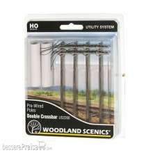 Woodland Scenics WUS2266 - HO Wired Poles Double Crossbar