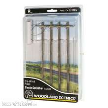 Woodland Scenics WUS2280 - O Wired Poles Single Crossbar